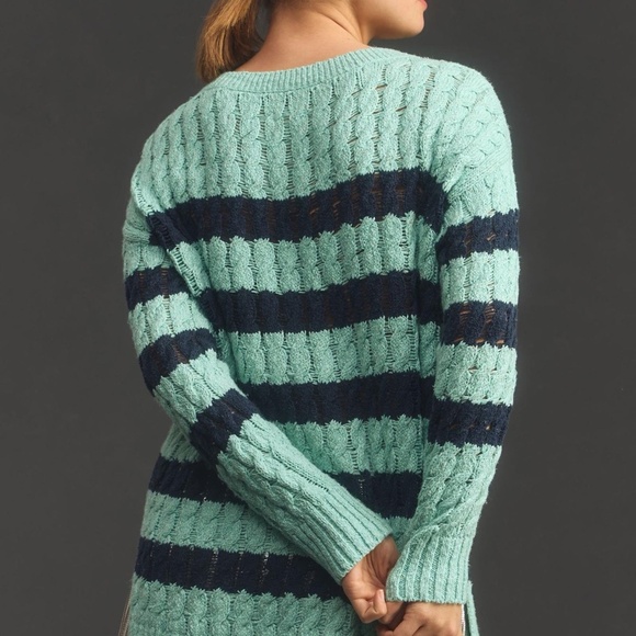 NWT Anthropologie Pilcro Longline Stitch Cable-Knit Sweater PS - Picture 3 of 5